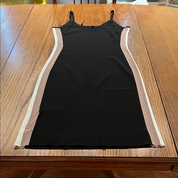 Rudsak Black Dress Tank Style Dress with white & Brown Stripes Size L - Picture 6 of 9